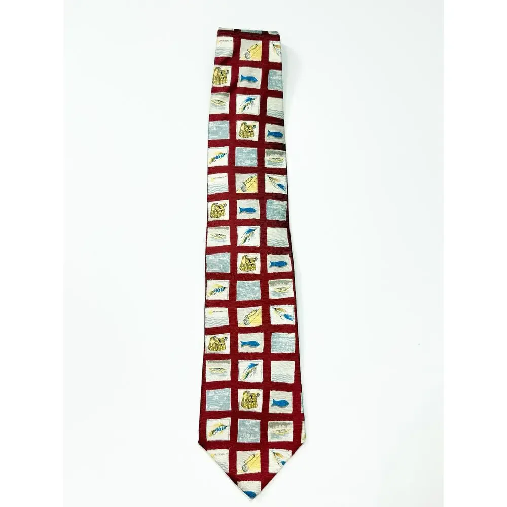 Vintage Nautica Fly Fishing Silk Tie